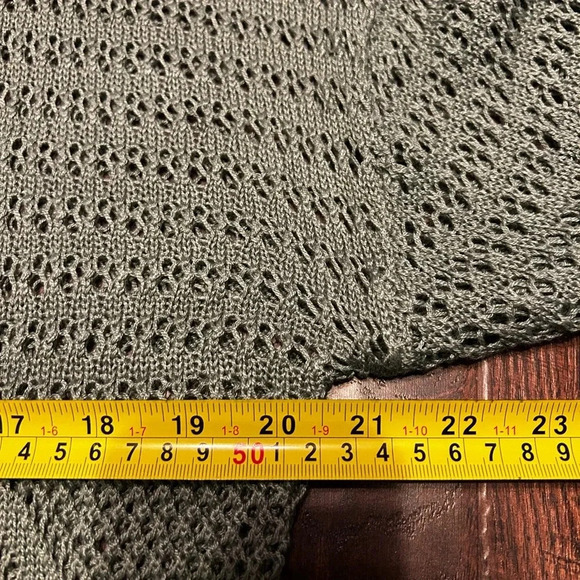 Francesca’s NWT Blue Rain Sage Green Loose Knit Lightweight Duster Cardigan Sz M - Picture 7 of 9